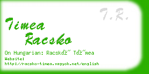 timea racsko business card